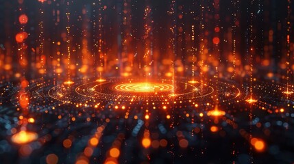 Fototapeta premium Abstract Bitcoin artwork, futuristic and chaotic design, illustration background