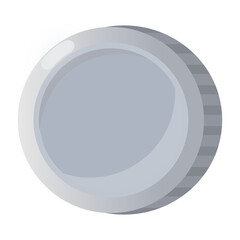 Silver money coin icon. Cartoon vector illustration for games or apps.