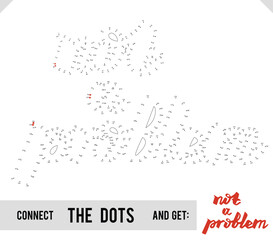 Naklejka premium Lettering Words Not a problem by dot to dot for children and adults