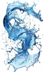 Perfect for innovative ideas and modern art projects, this abstract blue watercolor splash has an attractive artistic background with a spiral form.