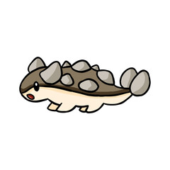 cute kawaii ankylosaurus dinosaur cartoon illustration