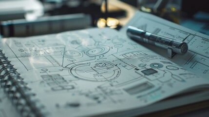 Hand Drawn Sketches in Notebook.