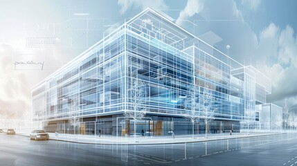 A digital twin of a commercial building, demonstrating real-time monitoring and maintenance capabilities through BIM