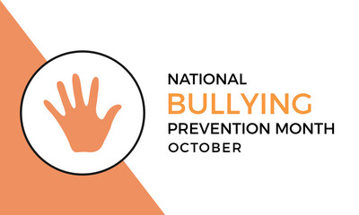 National Bullying Prevention month in october. Greeting card, poster, Ribbon, banner, Vector Template