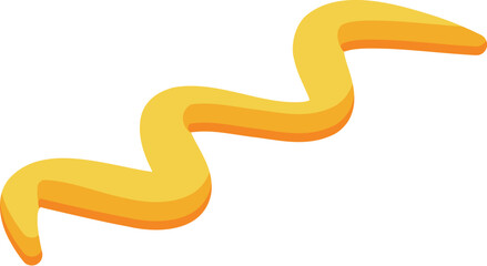 Yellow mustard splashing in a wavy line, isolated on white background