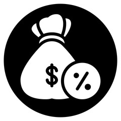 money bag glyph icon