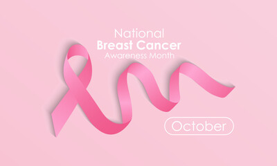 Breast Cancer Awareness Month in October. greeting card, poster, banner, Vector Template. Holiday Concept