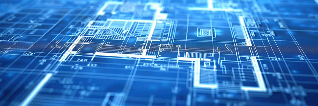 A close-up view of a digital blueprint, highlighting the intricate connections and pathways that underpin modern software development