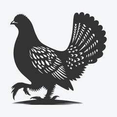 Majestic Grouse Silhouette, A Stunning Representation of Wilderness Beauty