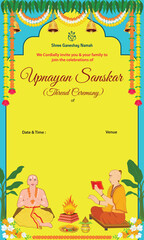 Creative Traditional Hindu Thread ceremony Invitation design