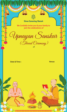 Creative Traditional Hindu Thread ceremony Invitation design