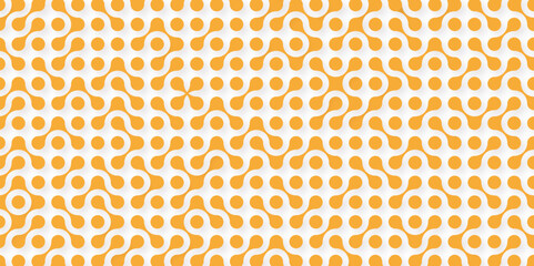 Abstract Seamless Yellow and White Metaballs Geometric Pattern. Vector illustration.