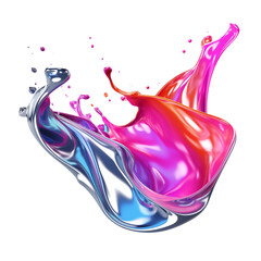Obraz premium abstract colorful liquid splash isolated on transparent white background, clipping path