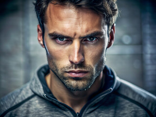 Fototapeta premium portrait of a man, handsome, guy, people, hair, model, person, fashion, dark, black, eyes, men, looking, head, expression