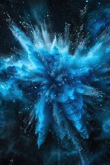 explosion of color particles on a dark background