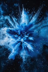 explosion of color particles on a dark background