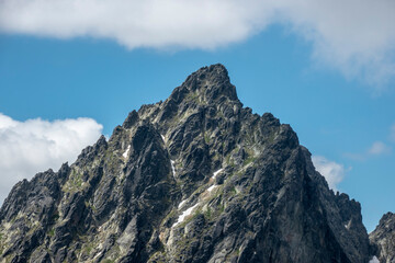 A beautiful view of the surroundings of the High Tatras from the Lomnicke saddle, Slovakia