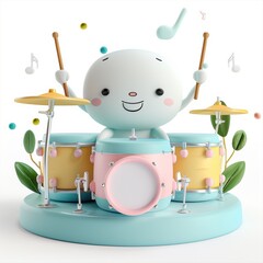 Naklejka premium A Cheerful Drum Solo
