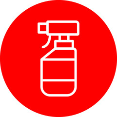  Spray Bottle Vector Line White Circle Red