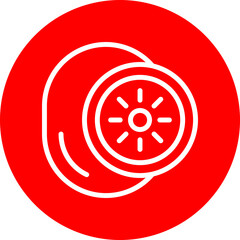  Kiwi Vector Line White Circle Red