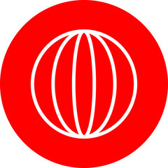  WaterMelon Vector Line White Circle Red