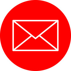  Email Vector Line White Circle Red