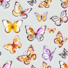 Naklejka premium Vibrant Butterfly Repeat Design