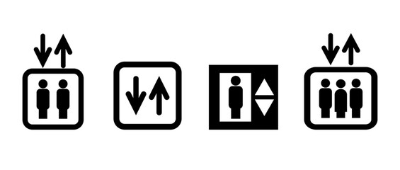 Elevator, lift icon set. Vector graphic illustration © Ms VectorPlus