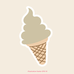 Ice Cream Cones , wafer Cones vector isolated on cream color  background, Vector illustration EPS 10