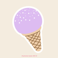 Ice Cream Cones , wafer Cones vector isolated on cream color  background, Vector illustration EPS 10