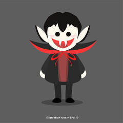 Vampire  Halloween elements Vector,  isolated on gray background, Vector illustration EPS 10