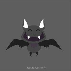 Bat  Halloween elements Vector,  isolated on gray background, Vector illustration EPS 10