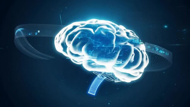 3D rendered illustration of a human brain scan