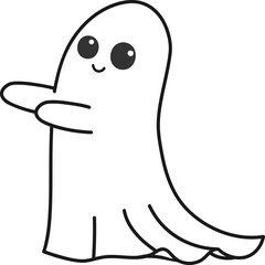 Groovy Ghost Halloween, outline style