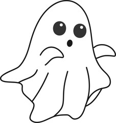 Groovy Ghost Halloween, outline style