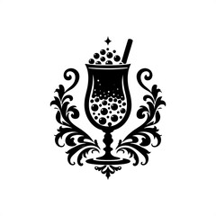vegetable in decorative emblem ornament.