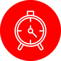 Alarm Vector Line White Circle Red