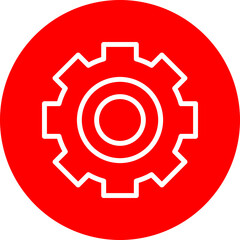 Settings Vector Line White Circle Red
