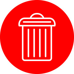 garbage Vector Line White Circle Red