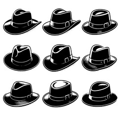 hat set vector isolated