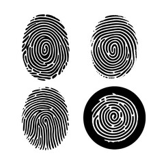 fingerprint set vector isolated
