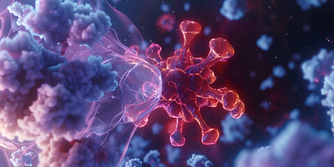 Virus Cell Attacking the Body
Digital Illustration of Virus Invasion