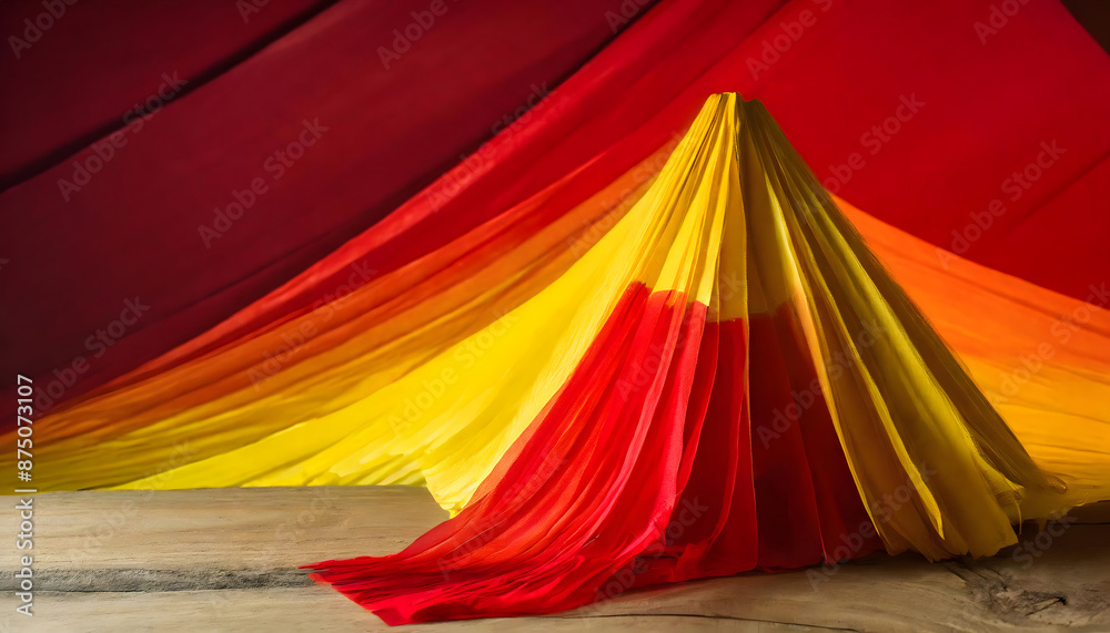Poster red and yellow color background. generative ai.