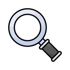 An icon of magnifier that is suitable for search, zoom, and discovery functions in digital interfaces