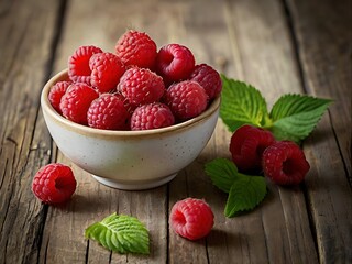 fresh raspberries in a bowl