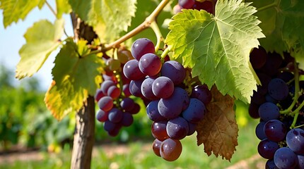 Obraz premium bunch of grapes in the garden