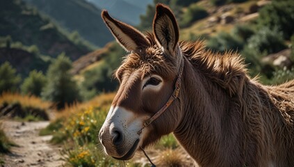 donkey in the field