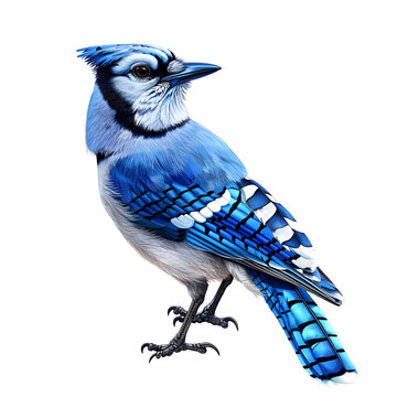 recommend clip art: Digital art blue jay on transparent background