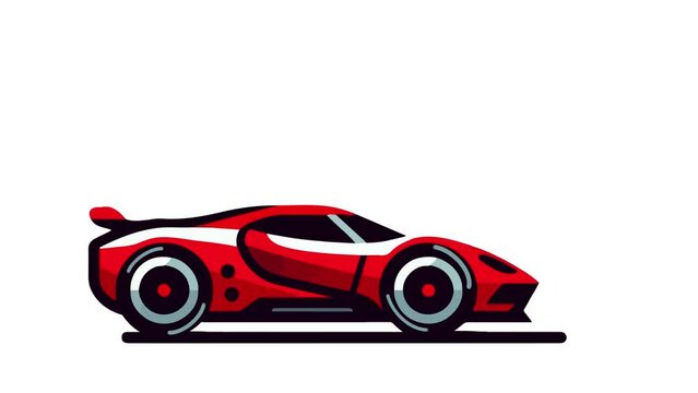 sports car with green screen. looping animation.