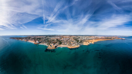 Aerial view of the beaches and coves of Orihuela Costa, Alicante province, Spain